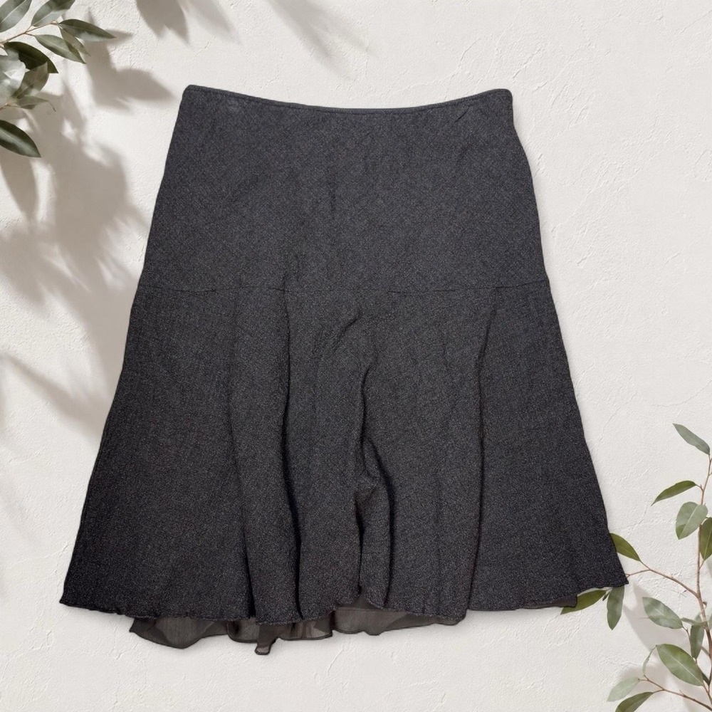 Sundance Brown Textured Wool Blend Skirt Size 12 Stretch Boho Classic